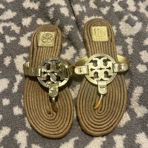 Tory Burch gold sandals